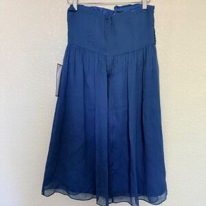 NWT J.Crew 4 Blue Silk Chiffon Strapless Sweetheart Formal Dress